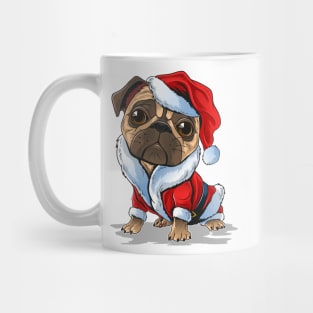 Cute Christmas Pug Santa Suit Mug